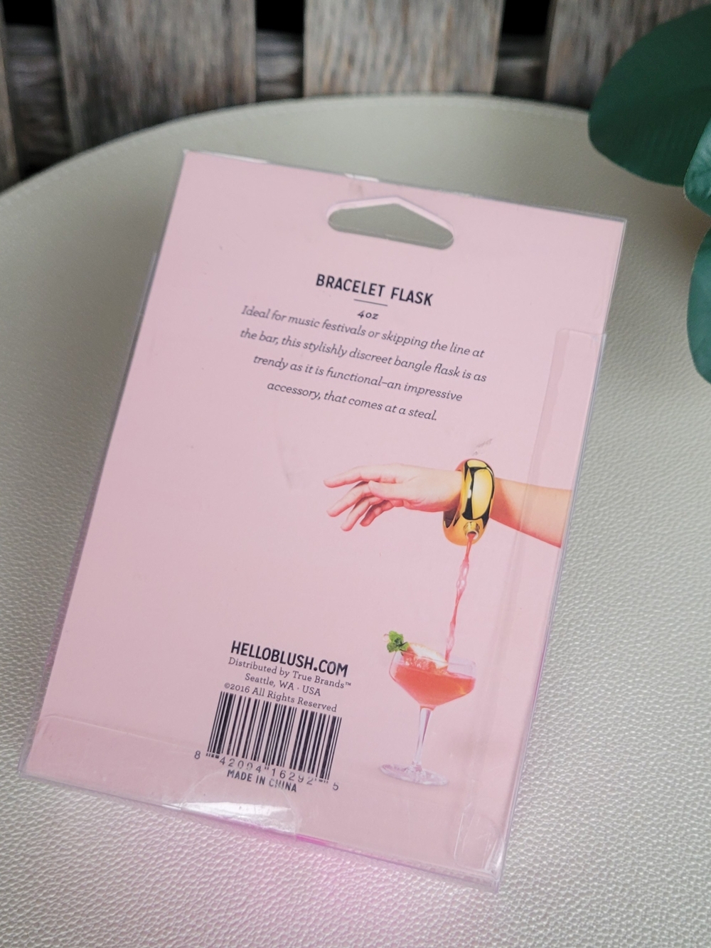 Blush Pink Bangle Bracelet Flask - Wearable Body Accessory - Picture 5 of 5